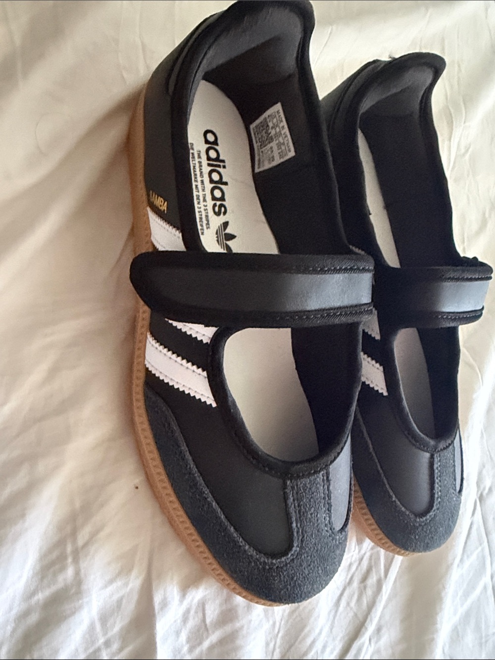 adidas Black Mary Jane Sneakers with White Stripes - Picture 3 of 7
